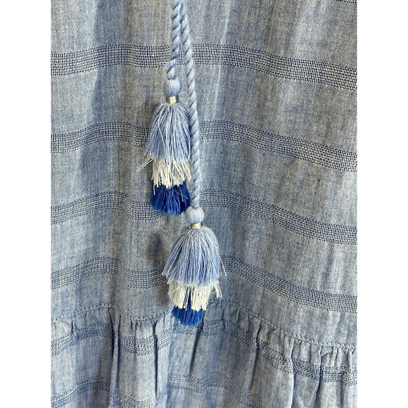 Matilda Jane Pretty Things Shirt Round Tassel Tie Neck Ruffle Flowy Blouse Sz XS - Picture 4 of 9